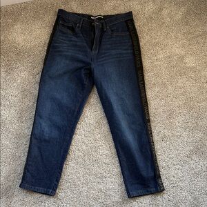 Karl Lagerfeld Midnight Blue Relaxed w Lagerfeld stripe Jeans 10